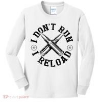 I DonT Run I Reload Gun Rights American Flag Patriots Back Kids Long Sleeve Shirt thumb 0