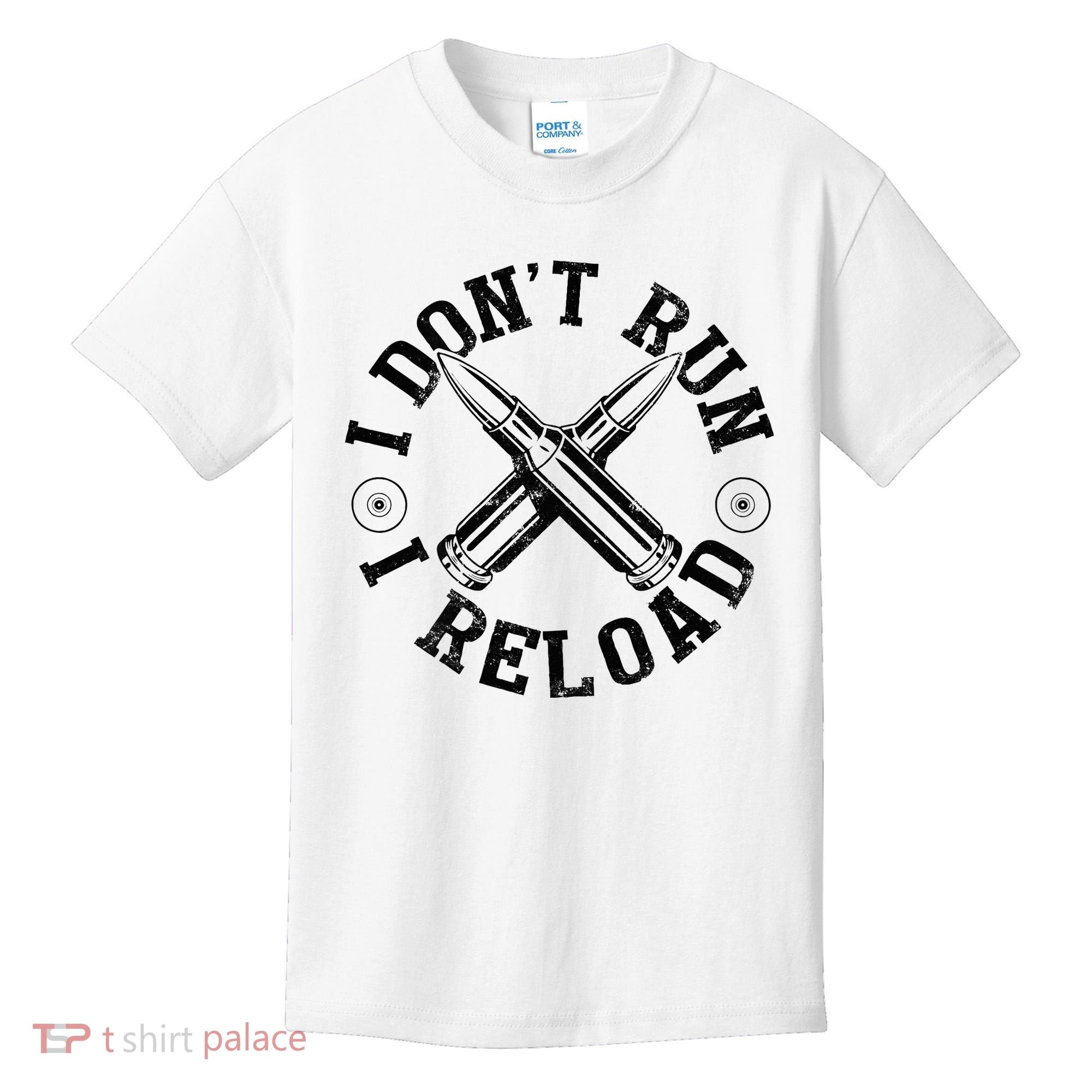 I DonT Run I Reload Gun Rights American Flag Patriots Back Kids T-Shirt