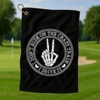 I Dont Ride The Crazy Train I Drive It Golf Towel thumb 1
