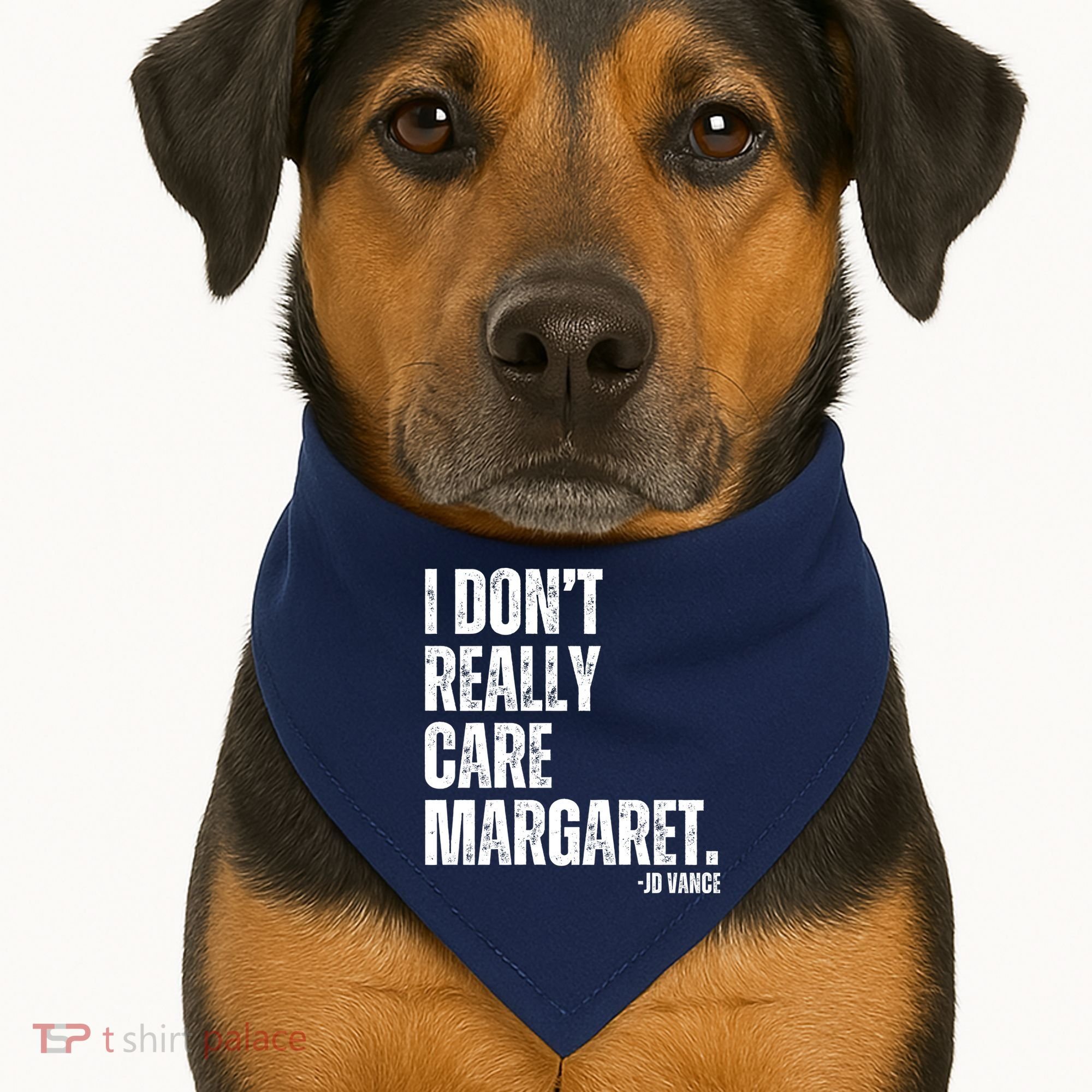 I Don’T Really Care Margaret Jd Vance Funny Minimalist USA-Made Doggie Bandana