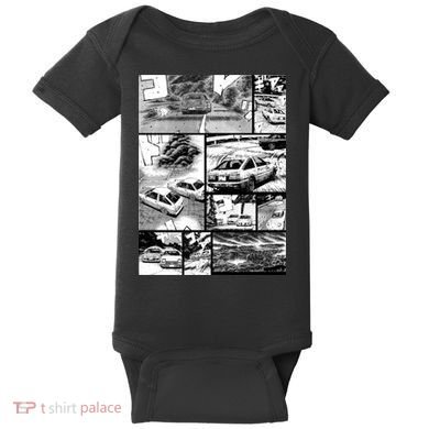 Initial D Racing Manga Wall Design (Version 2) Baby Bodysuit