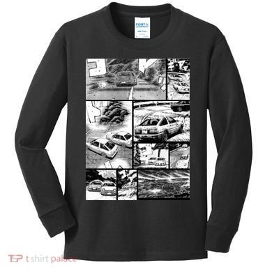 Initial D Racing Manga Wall Design (Version 2) Kids Long Sleeve Shirt