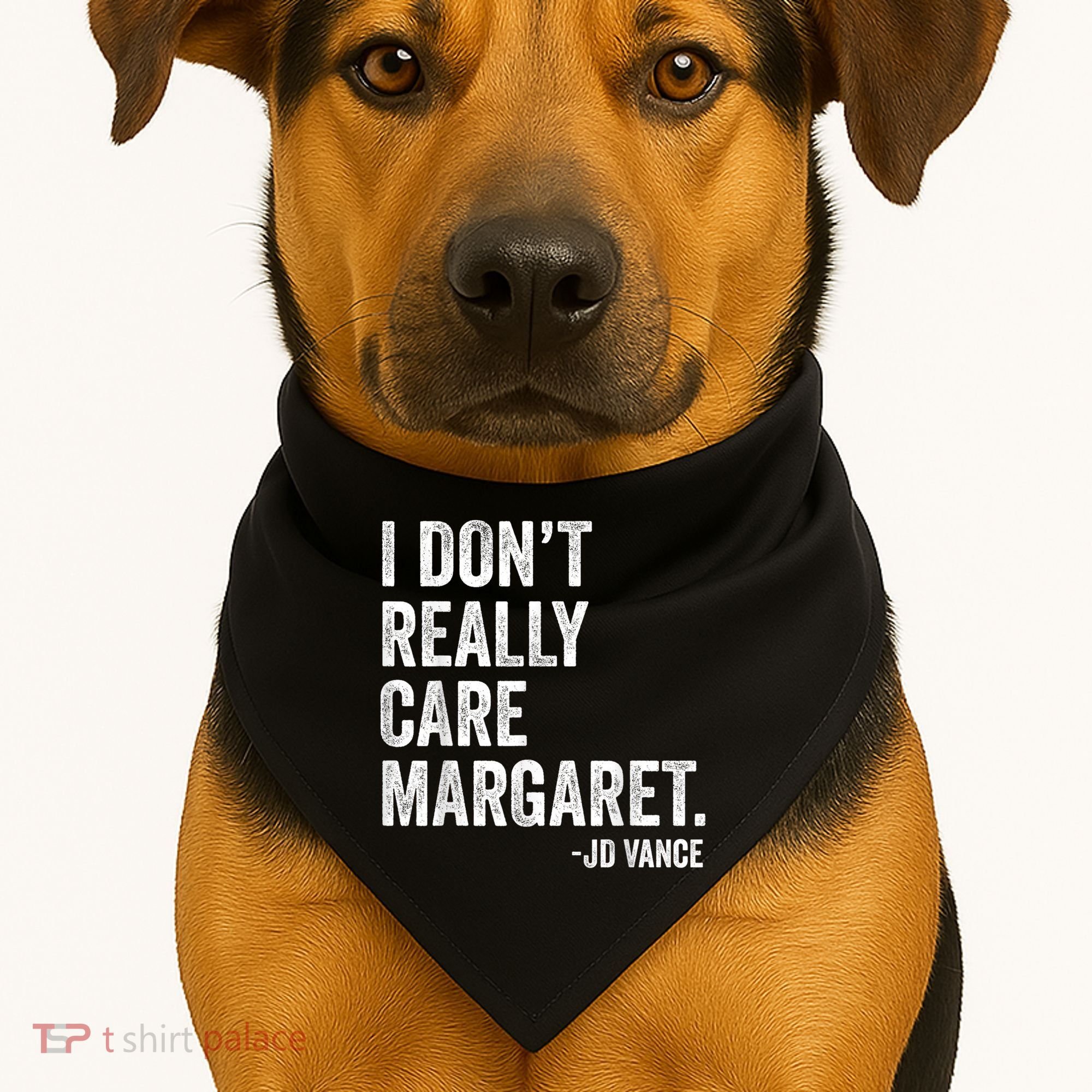 I Don’T Really Care Margaret Jd Vance Funny Minimalist USA-Made Doggie Bandana