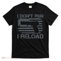 I Don't Run I Reload Pro Guns USA Flag Pistol Funny Gun T-Shirt thumb 0