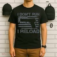 I Don't Run I Reload Pro Guns USA Flag Pistol Funny Gun T-Shirt thumb 6