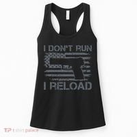 I Don't Run I Reload Pro Guns USA Flag Pistol Funny Gun Women's Tank Top thumb 0