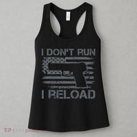 I Don't Run I Reload Pro Guns USA Flag Pistol Funny Gun Women's Tank Top thumb 3