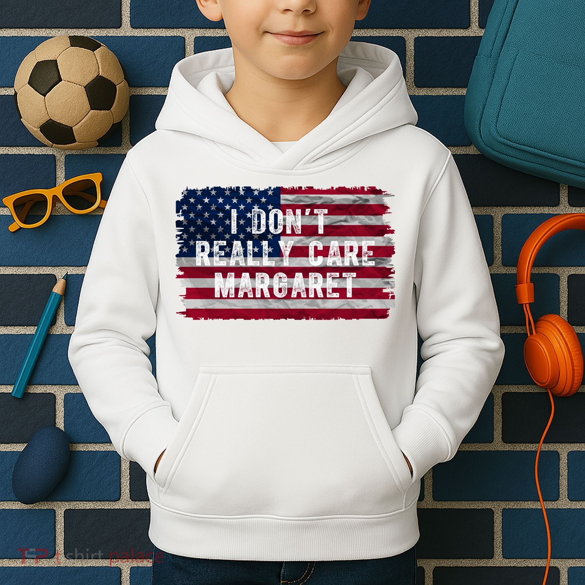 I DonT Really Care Margaret Kids Hoodie