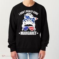 I Dont Really Care Margaret Minimalist Jd Vance Messy Bun White Women's Sweatshirt thumb 0