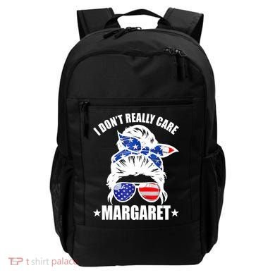 I Dont Really Care Margaret Minimalist Jd Vance Messy Bun White Backpack