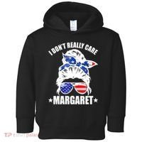 I Dont Really Care Margaret Minimalist Jd Vance Messy Bun White Toddler Hoodie thumb 0