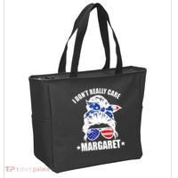 I Dont Really Care Margaret Minimalist Jd Vance Messy Bun White Tote Bag thumb 2