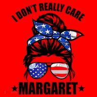 I Dont Really Care Margaret Minimalist Jd Vance Messy Bun White Santa Hat thumb 1