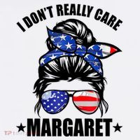 I Dont Really Care Margaret Minimalist Jd Vance Messy Bun White Hoodie thumb 7