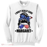 I Dont Really Care Margaret Minimalist Jd Vance Messy Bun White Sweatshirt thumb 0
