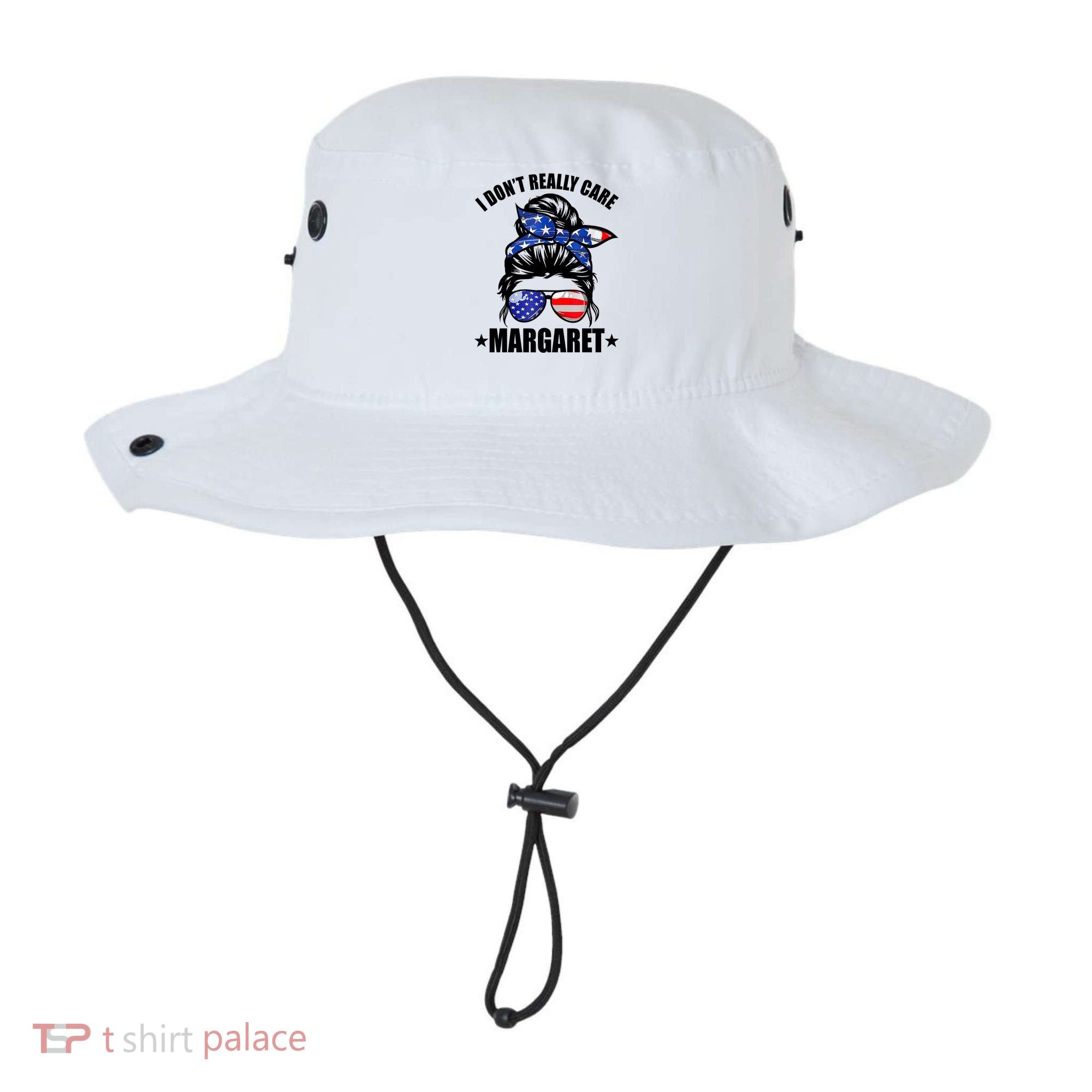I Dont Really Care Margaret Minimalist Jd Vance Messy Bun White Bucket Hat
