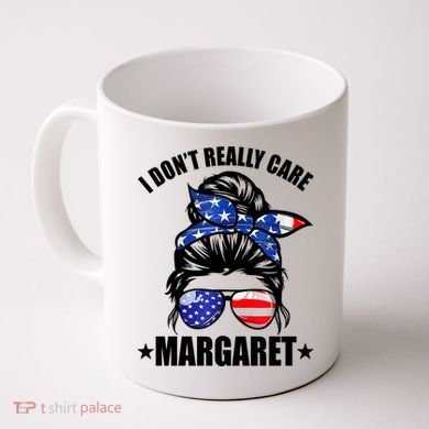 I Dont Really Care Margaret Minimalist Jd Vance Messy Bun White Coffee Mug