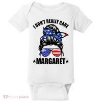 I Dont Really Care Margaret Minimalist Jd Vance Messy Bun White Baby Bodysuit thumb 0
