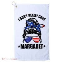 I Dont Really Care Margaret Minimalist Jd Vance Messy Bun White Golf Towel thumb 0
