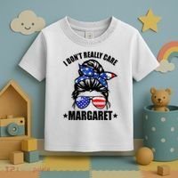 I Dont Really Care Margaret Minimalist Jd Vance Messy Bun White Toddler T-Shirt thumb 3