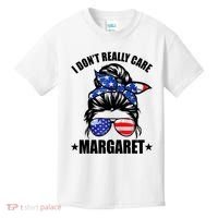 I Dont Really Care Margaret Minimalist Jd Vance Messy Bun White Kids T-Shirt thumb 0