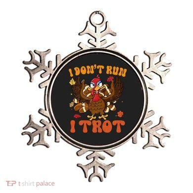 I Dont Run I Trot Turkey Autumn Thanksgiving Groovy Retro Ornament
