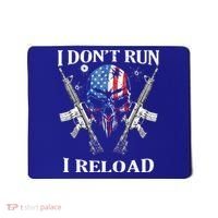 I don't Run I Reload Gun Rights AR 15 Skull American Flag Mousepad thumb 0