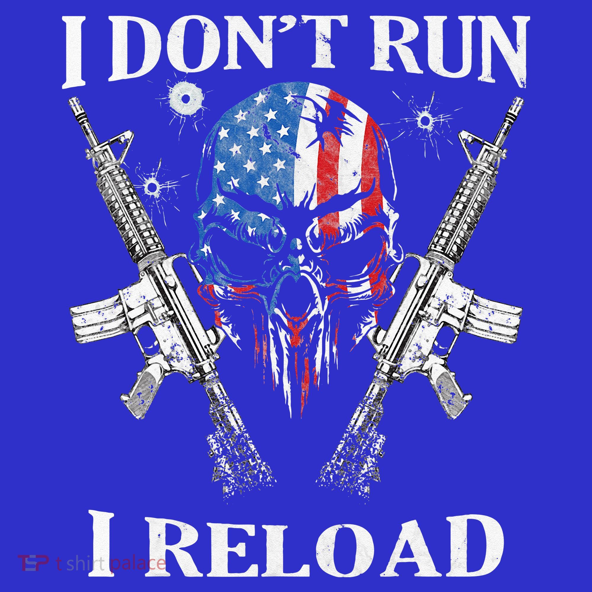 I don't Run I Reload Gun Rights AR 15 Skull American Flag Toddler Hoodie