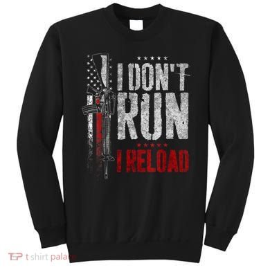 I Don't Run I Reload Vintage US Flag Sweatshirt