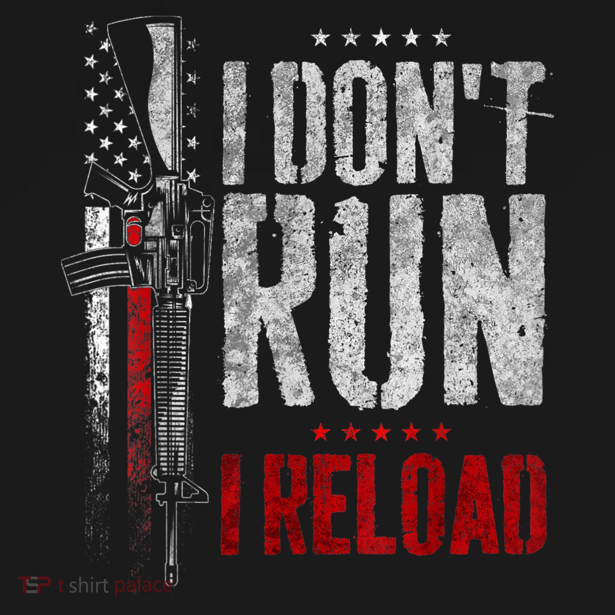 I Don't Run I Reload Vintage US Flag T-Shirt