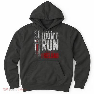 I Don't Run I Reload Vintage US Flag Hoodie