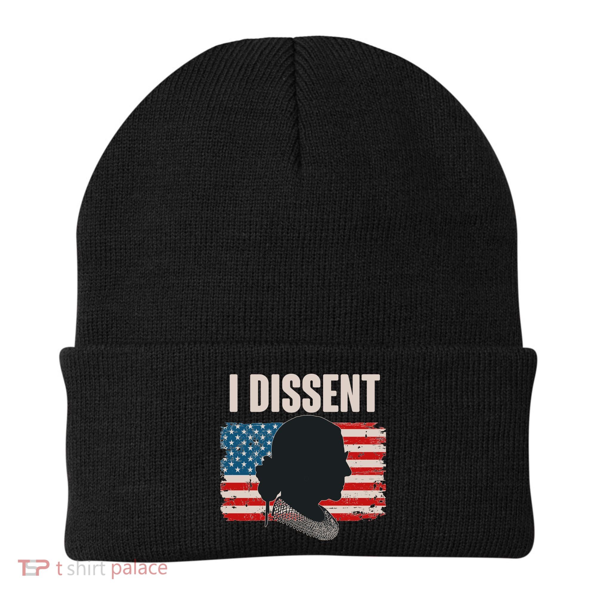 I Dissent Ruth Bader Ginsberg RBG USA American Flag Beanie