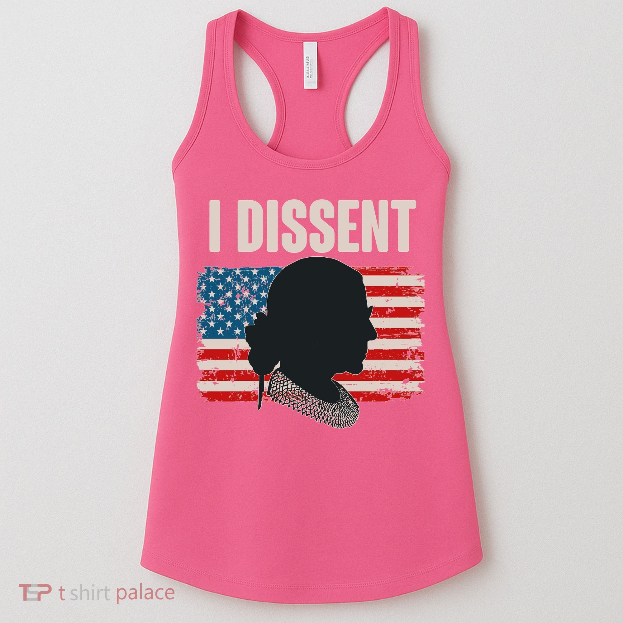 I Dissent Ruth Bader Ginsberg RBG USA American Flag Women's Tank Top