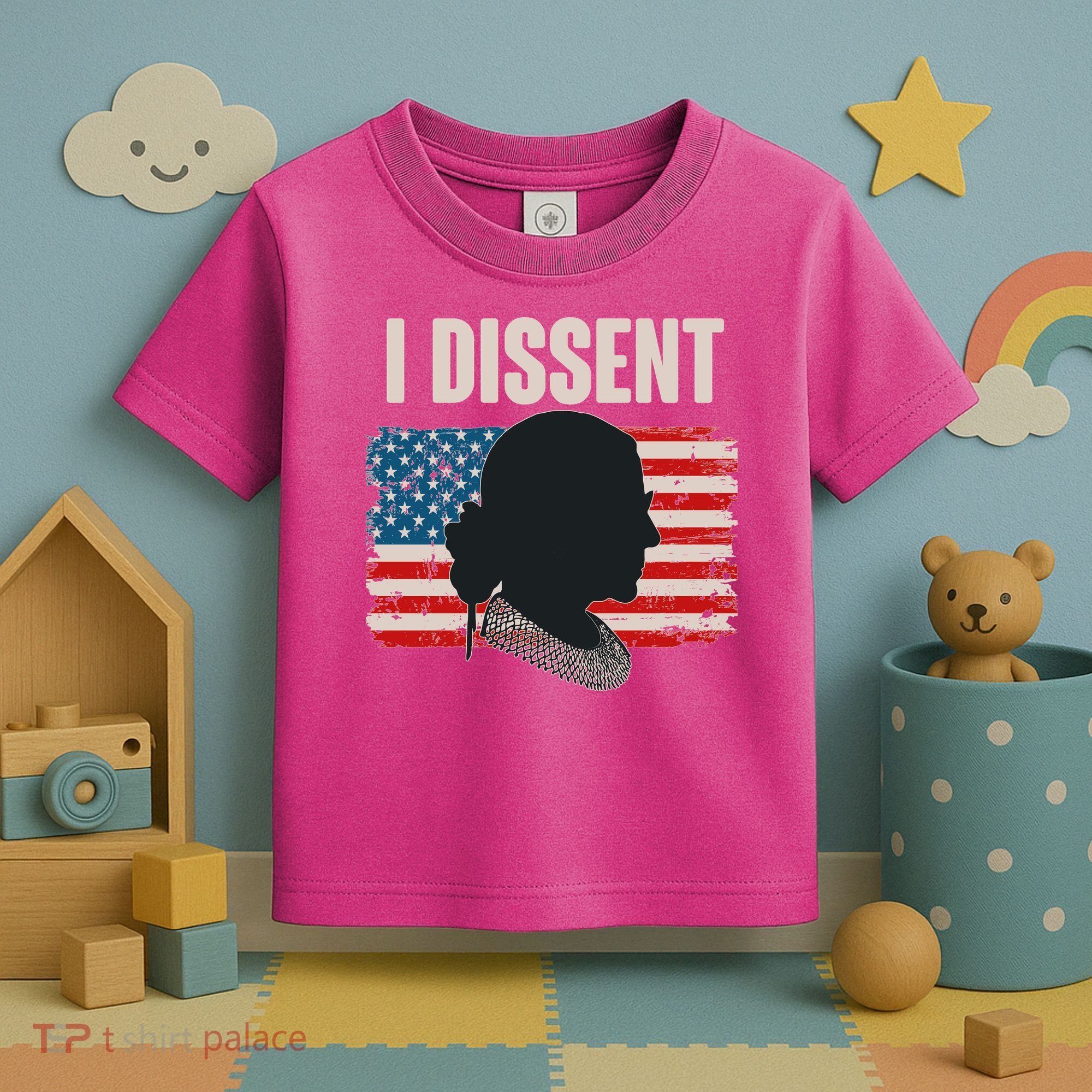 I Dissent Ruth Bader Ginsberg RBG USA American Flag Toddler T-Shirt