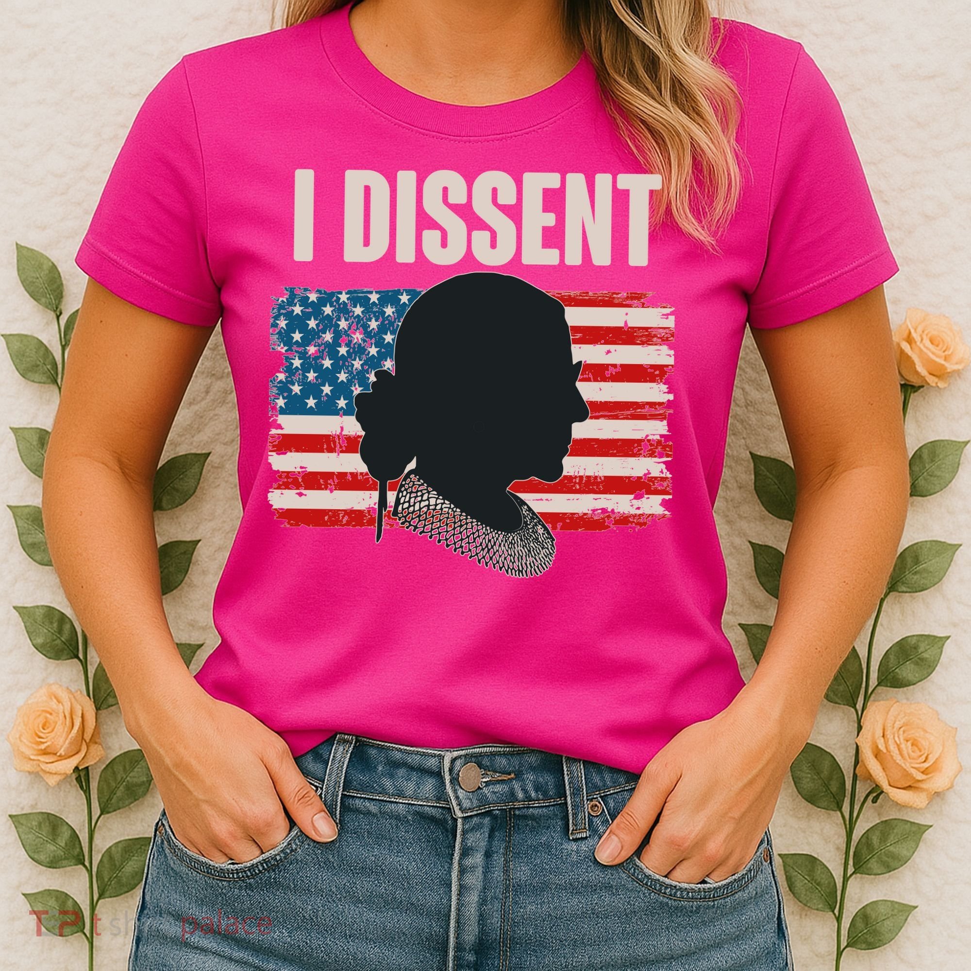 I Dissent Ruth Bader Ginsberg RBG USA American Flag Women's T-Shirt