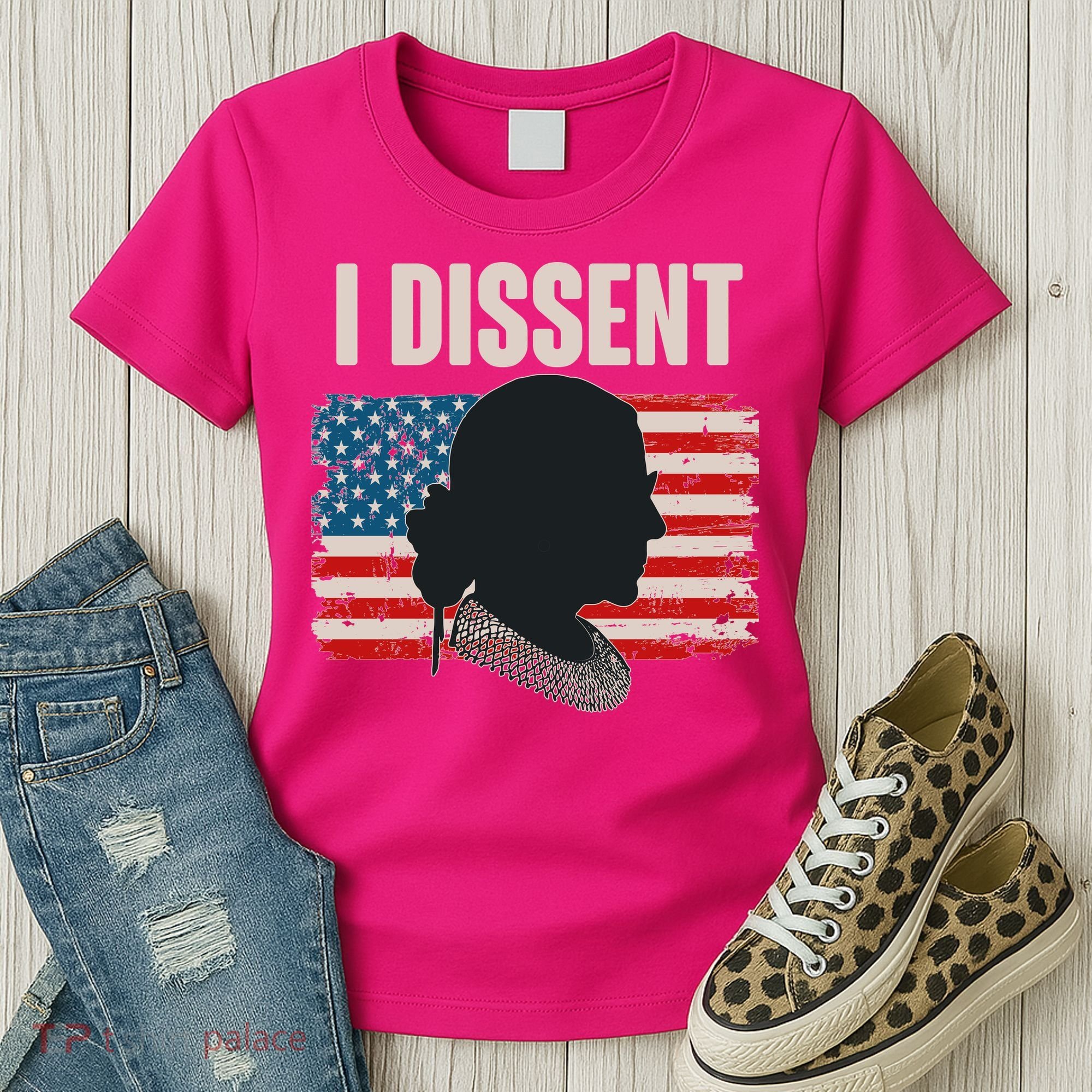 I Dissent Ruth Bader Ginsberg RBG USA American Flag Women's T-Shirt