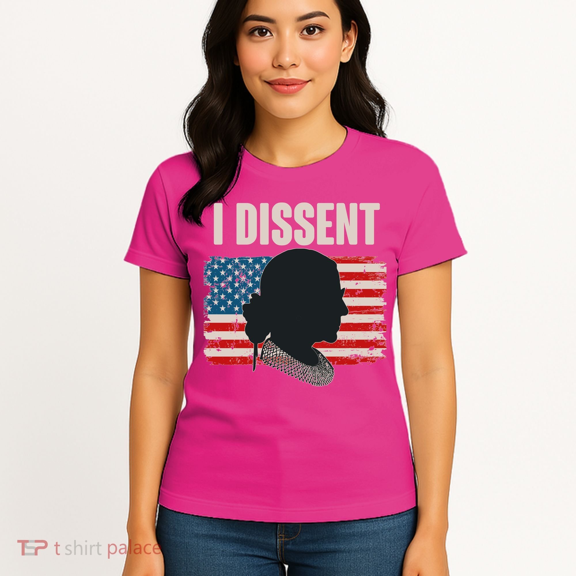 I Dissent Ruth Bader Ginsberg RBG USA American Flag Women's T-Shirt
