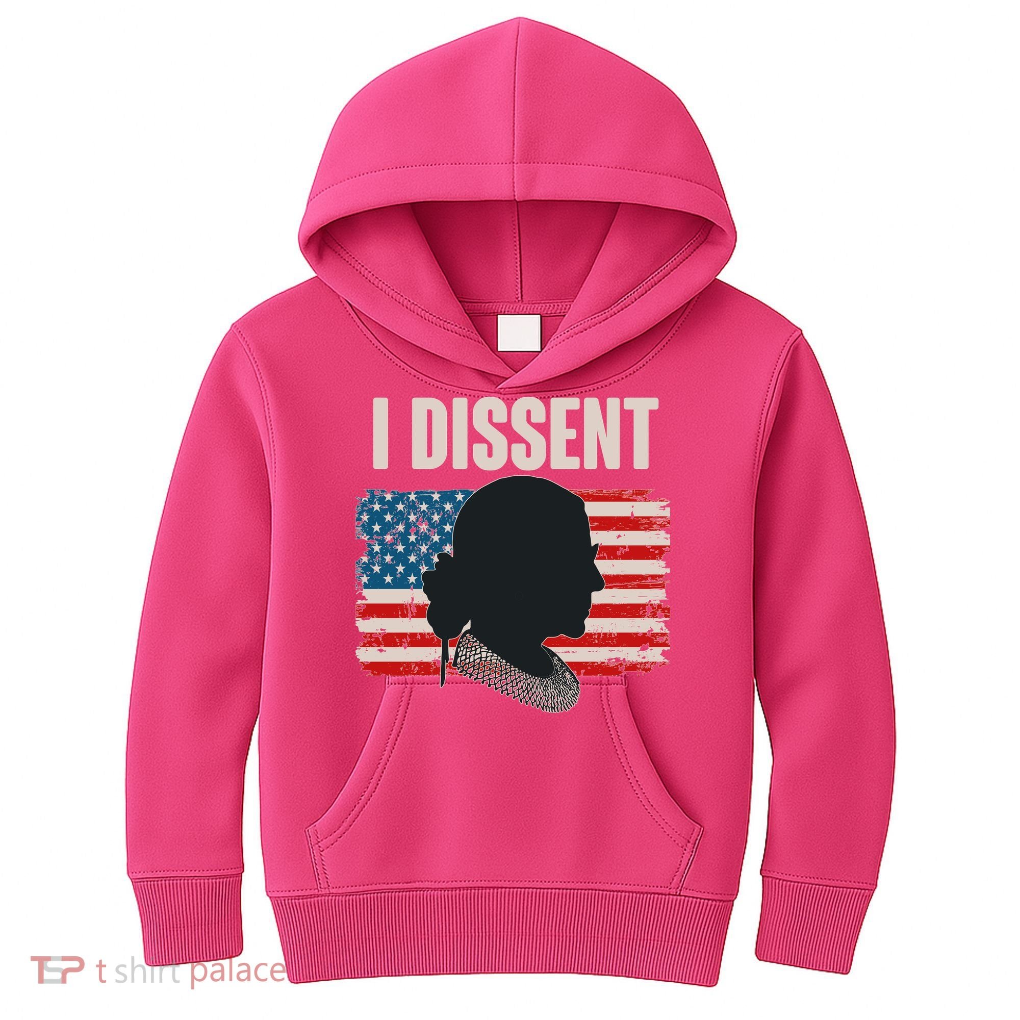I Dissent Ruth Bader Ginsberg RBG USA American Flag Kids Hoodie