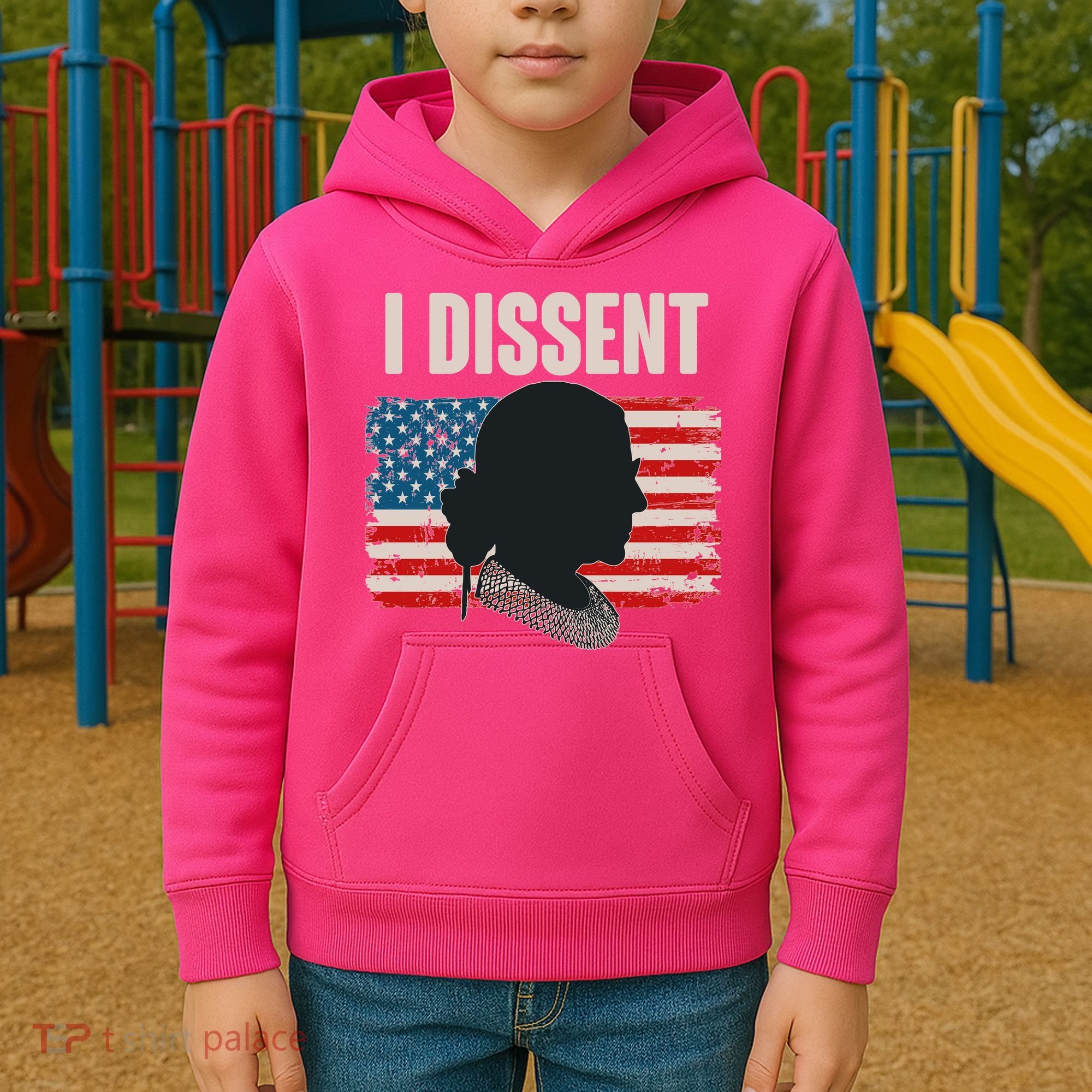 I Dissent Ruth Bader Ginsberg RBG USA American Flag Kids Hoodie