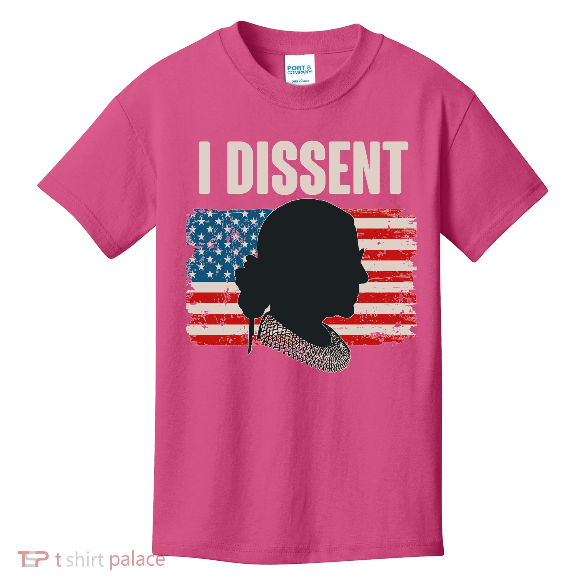 I Dissent Ruth Bader Ginsberg RBG USA American Flag Kids T-Shirt