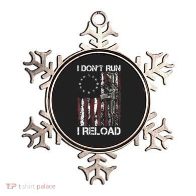 I Don't Run I Reload Gun American Flag Patriots  Ornament