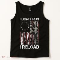 I Don't Run I Reload Gun American Flag Patriots  Tank Top thumb 2