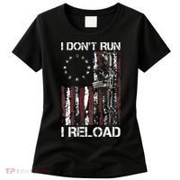 I Don't Run I Reload Gun American Flag Patriots  Women's T-Shirt thumb 0