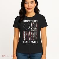 I Don't Run I Reload Gun American Flag Patriots  Women's T-Shirt thumb 4