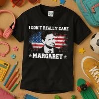 I DonT Really Care Margaret Funny Minimalist Jd Vance Kids T-Shirt thumb 3
