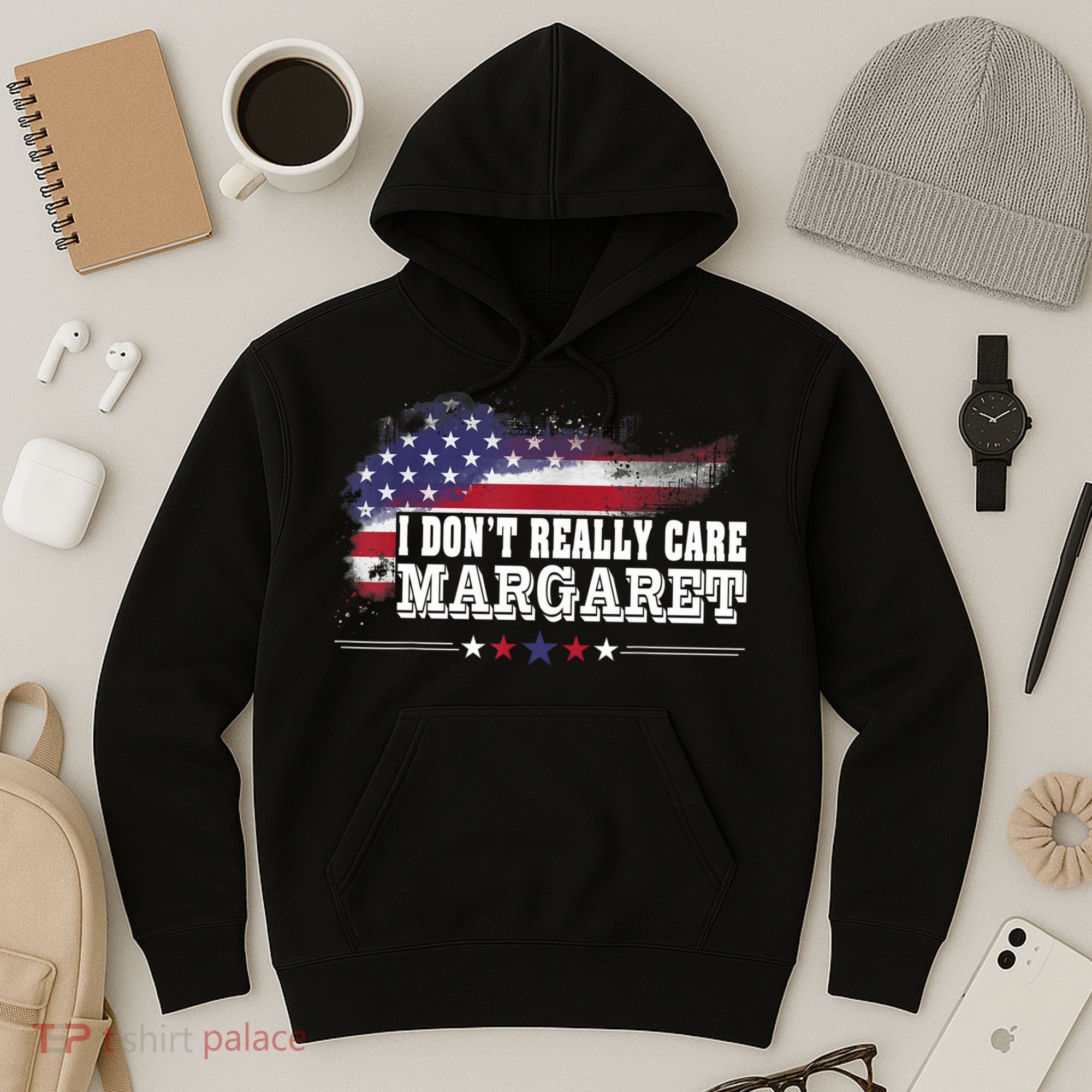 I DonT Really Care Margaret Funny Minimalist Long Sleeve Hoodie