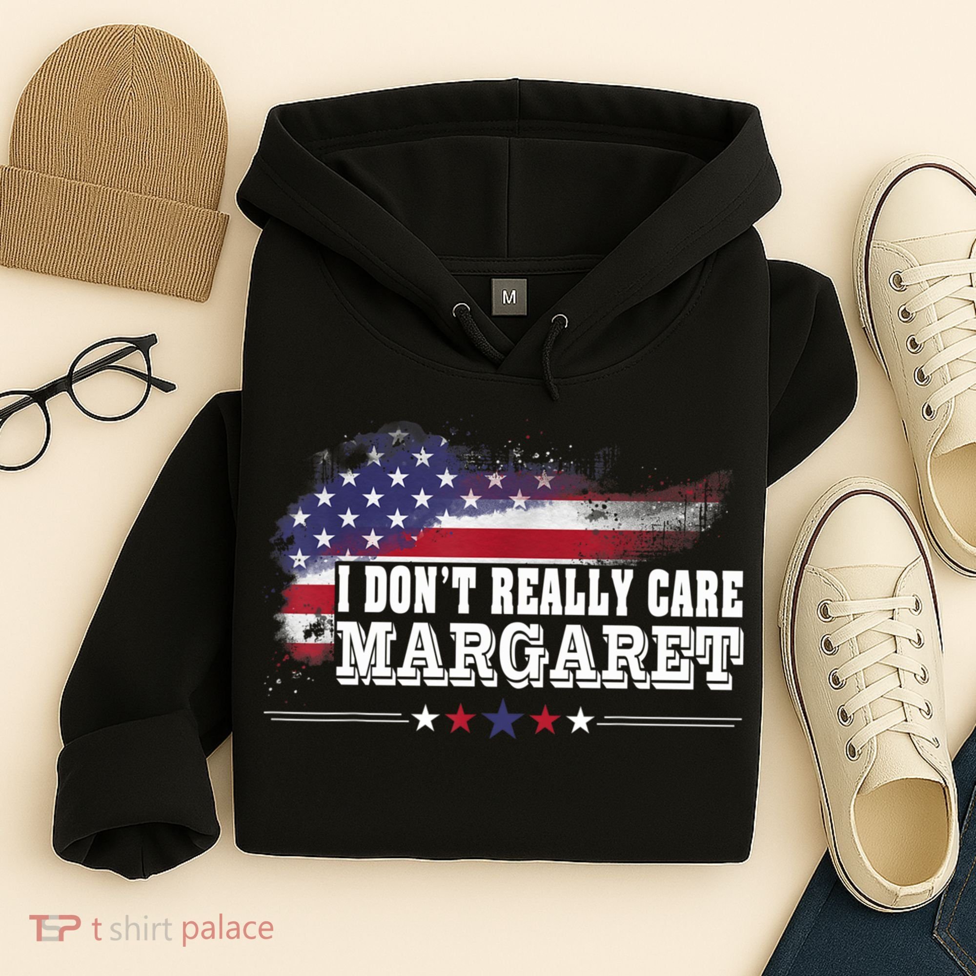 I DonT Really Care Margaret Funny Minimalist Long Sleeve Hoodie