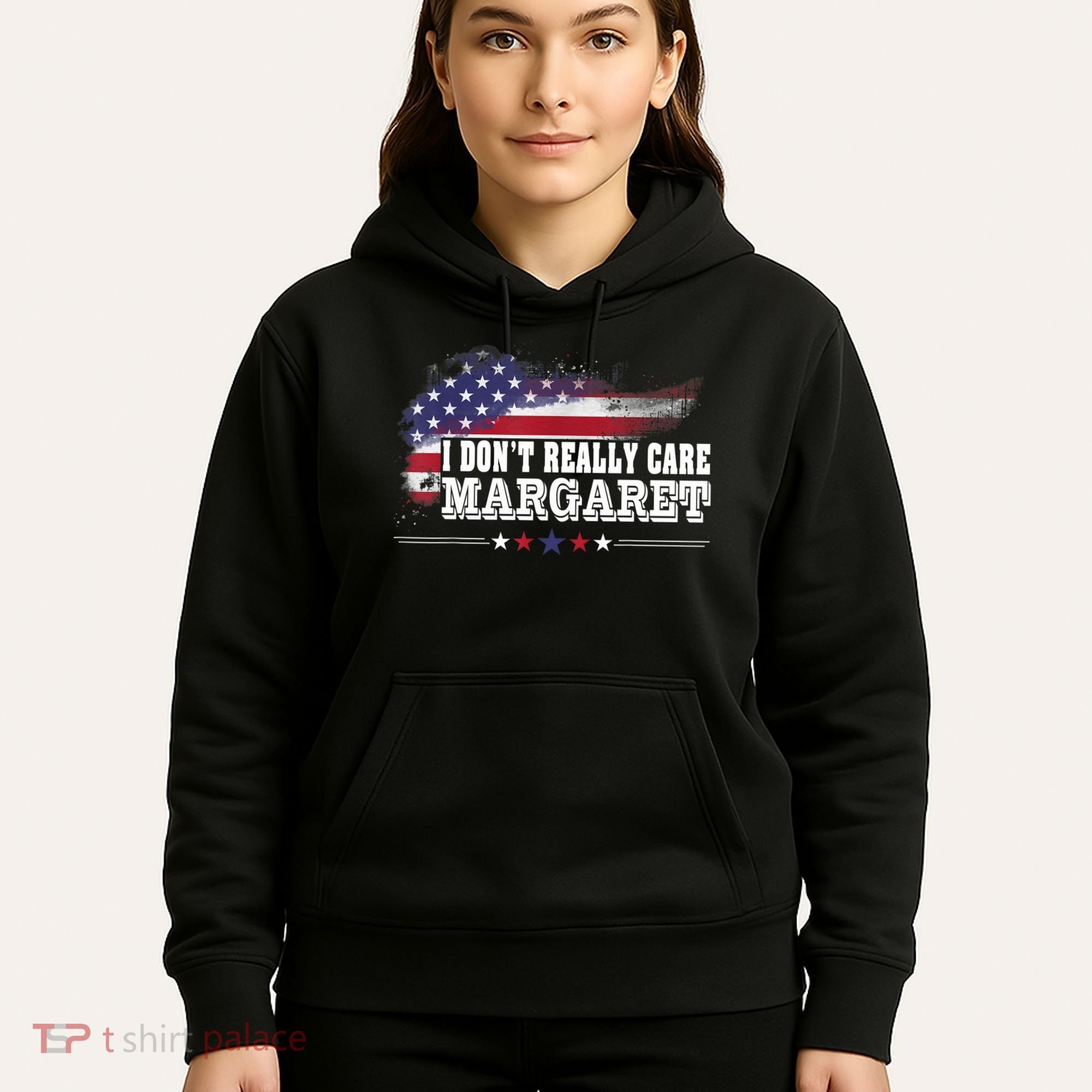 I DonT Really Care Margaret Funny Minimalist Long Sleeve Hoodie