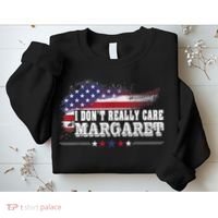 I DonT Really Care Margaret Funny Minimalist Long Sleeve Sweatshirt thumb 2