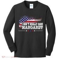 I DonT Really Care Margaret Funny Minimalist Long Sleeve Kids Long Sleeve Shirt thumb 0